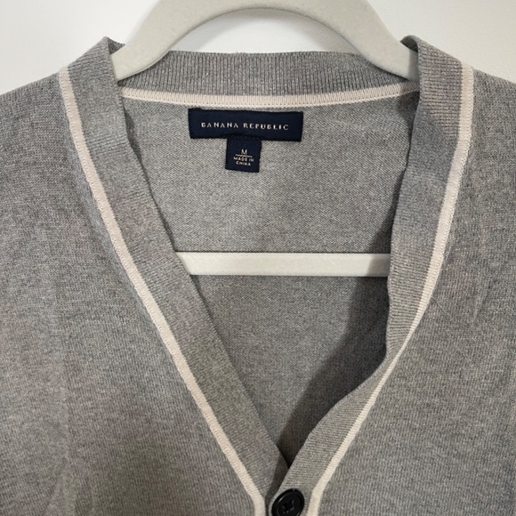 BANANNA REPUBLIC M GRAY CARDIGAN - Picture 2 of 5